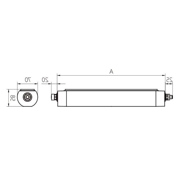 Power 30W, size A= 790mm x 70mm, MQAL-60-SDN, A70121